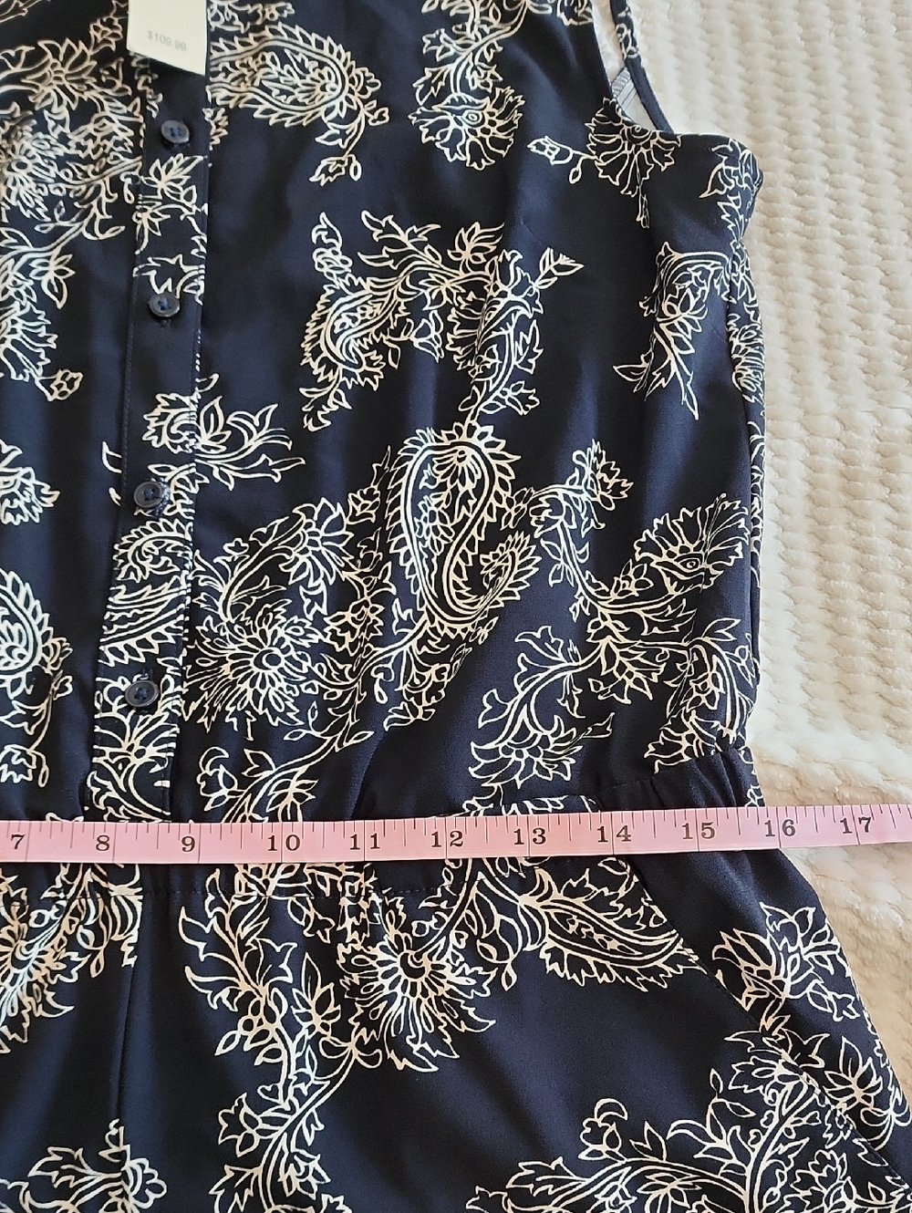 Ann Taylor Black Sleeveless Paisley Romper Brand New - Picture 4 of 9